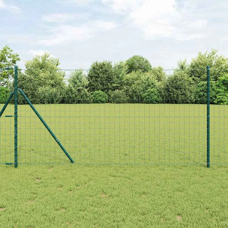 vidaXL Eurogärdsel 1,4 x 10 m PVC-belagt järn Grön (#0515)
