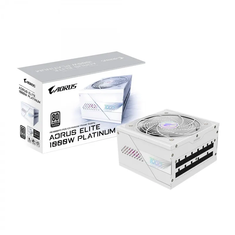 Gigabyte AORUS ELITE P1000W ICE nätaggregat, vitt