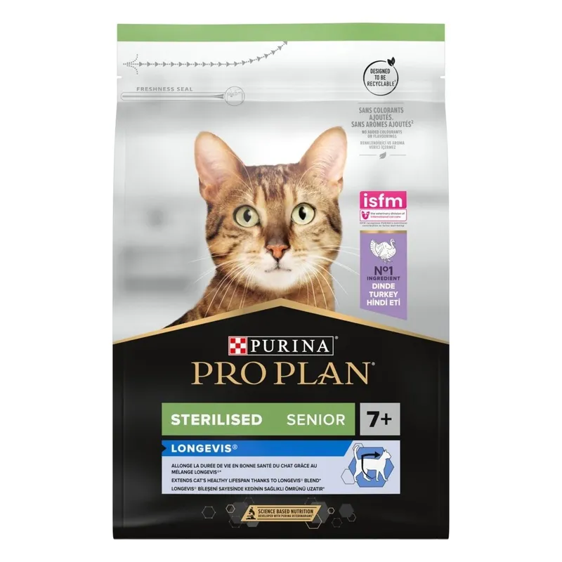 Sterilised Senior 7+ med LONGEVIS® Kalkon för katt - 3 kg