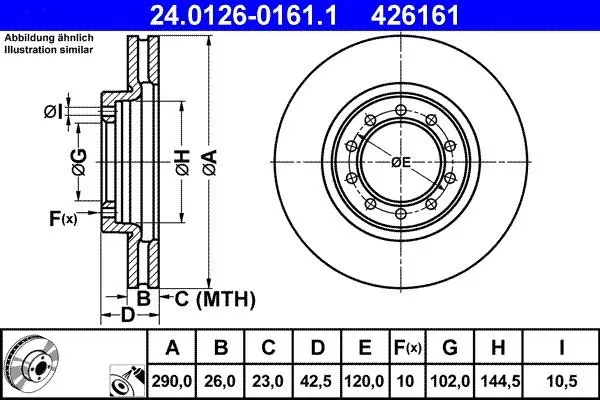 Bromsskiva ATE 24.0126-0161.1