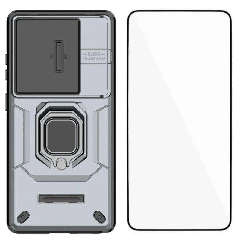 WANLONFENG Mobilskal för Samsung Galaxy S26 Ultra PC + TPU Kickstand – Grå