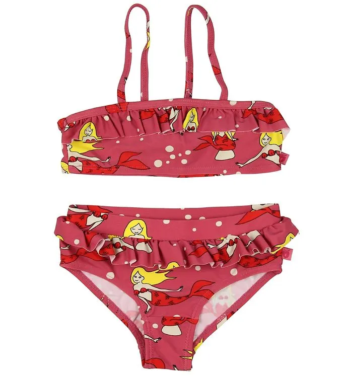 Småfolk Bikini - Mörkrosa m. Volanger/Sjöjungfru