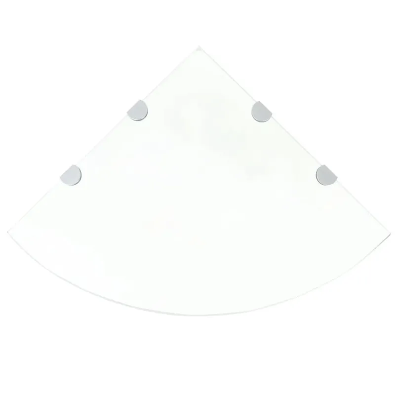 vidaXL Hörnhylla glas med förkromade hyllkonsoler genomskinlig 45x45cm
