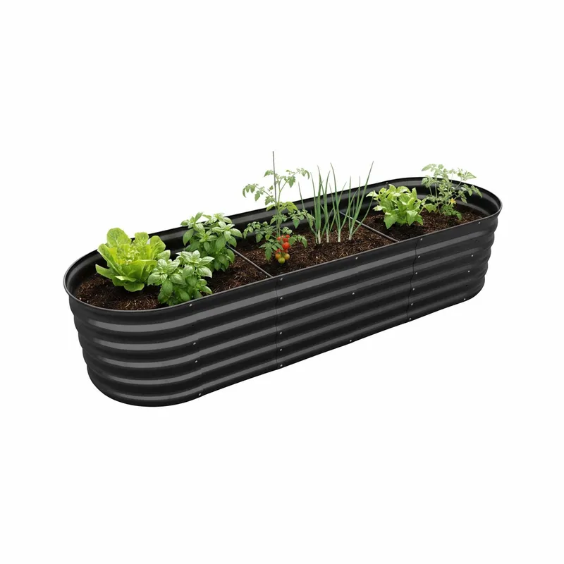 Halvrund metallplanter - Upphöjd bädd för enkel trädgårdsskötsel (#8746)