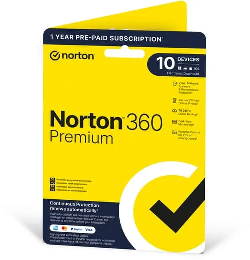 Norton 360 Premium 10 Enheter 1 År