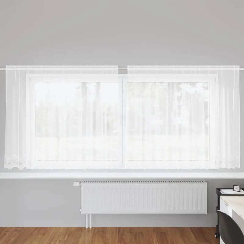 vidaXL Spetsgardin Vit 300 x 140 cm Polyester