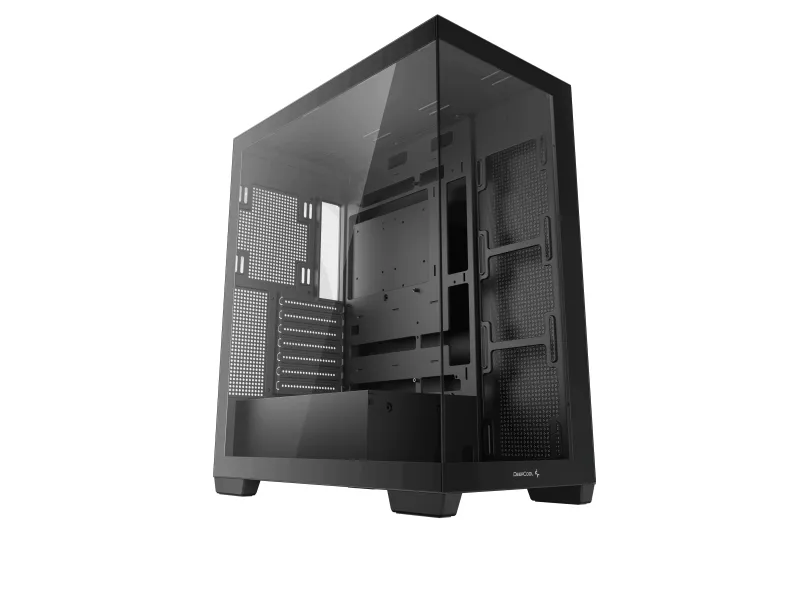 DeepCool CG580 – – genomskinlig sidopanel (härdat glas) – ingen strömförsörjning – svart – USB/ljud