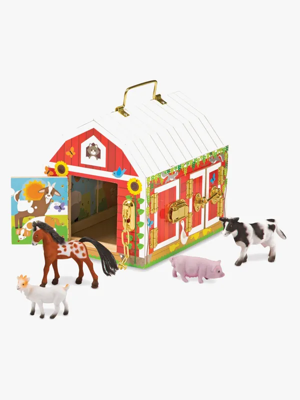 MND Aktivitetsleksak Wooden Activity Barn Latches