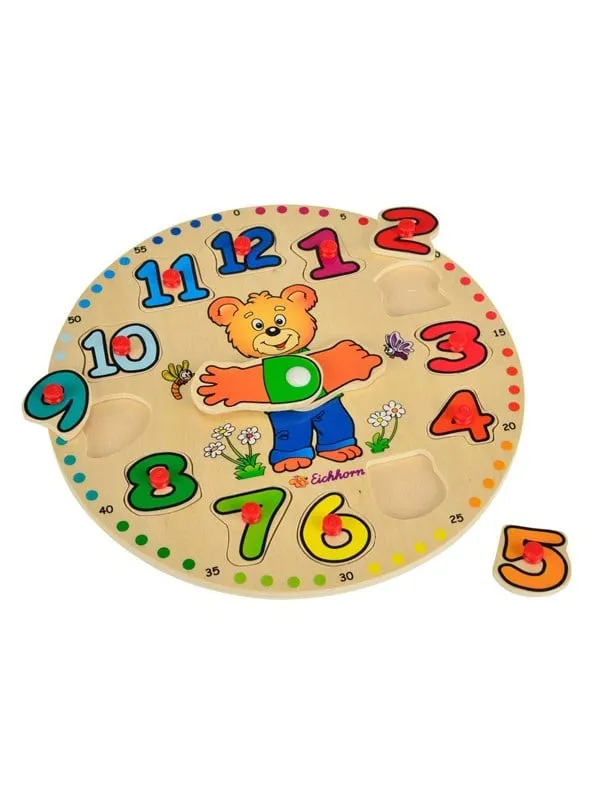 Eichhorn Wooden Leather Clock