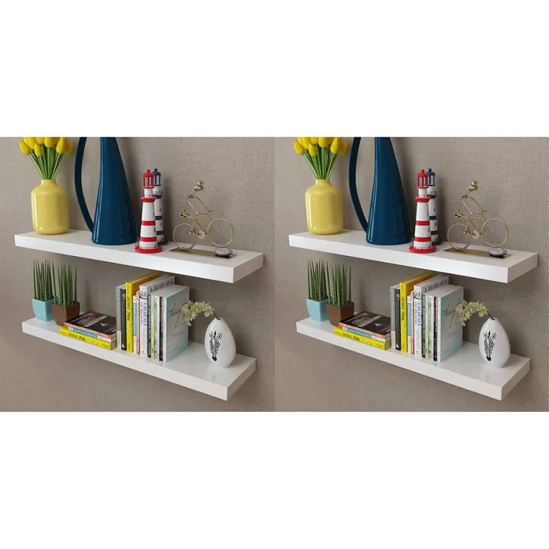 vidaXL Vägghyllor 4 st 80 cm vit