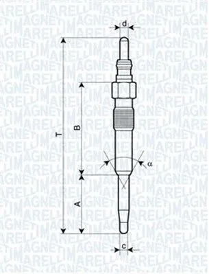 MAGNETI MARELLI 062900038304 Glödstift