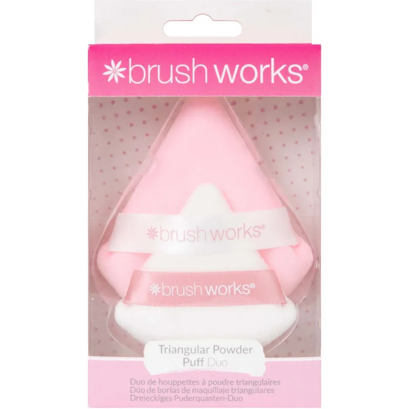Brushworks Triangular Powder Puff Duo 2 st