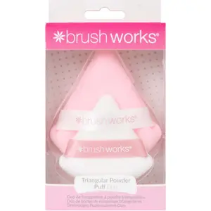 Brushworks Triangular Powder Puff Duo 2 st