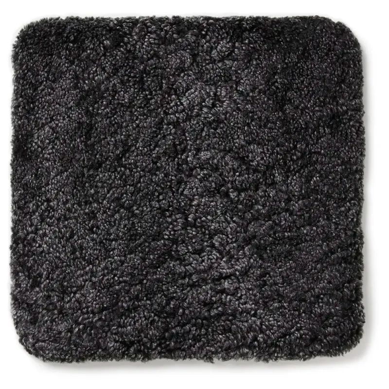 Skinnwille, Curly sittdyna fårskinn 40×40 cm Dark grey
