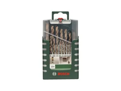 Bosch 19-delars HSS-Co-metallborrsats, DIN 338 1,0; 1,5; 2,0; 2,5; 3,0; 3,5; 4,0; 4,5; 5,0; 5,5; 6,0; 6,5; 7,0; 7,5; 8,0; 8,5; 9,0; 9,5; 10,0 mm