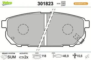 Bromsbelägg VALEO 301823