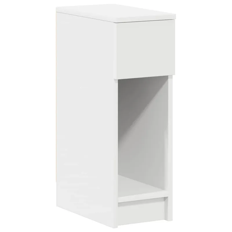 vidaXL Sängbord med låda vit 20x36x60 cm