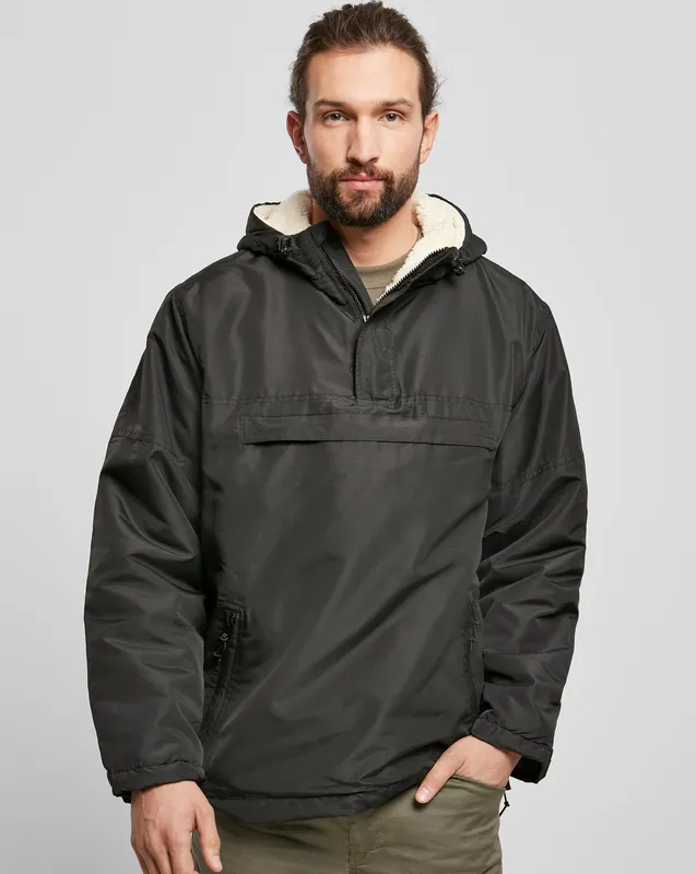 Brandit Windbreaker Anorak - Sherpafoder Svart (#9784)