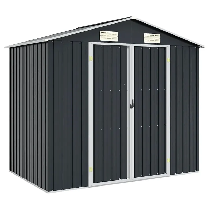 vidaXL Trädgårdsskjul antracit 205x129x183 cm galvaniserat stål