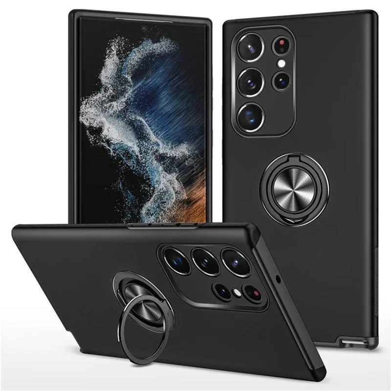 Mobilskal för Samsung Galaxy S26 Ultra PC + TPU med Ringhållare – Svart