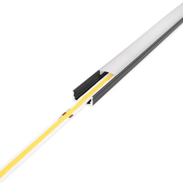 Aluminiumprofil för LED-list AGGE Surface – Ytmonterad, Svart (200 cm)