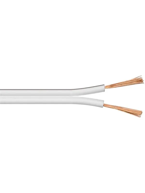 Högtalarkabel 0,75 mm² Vit 25 m