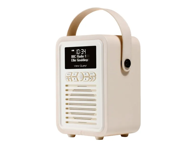ViewQuest Retro Mini - Bärbar DAB-radio - 5 watt - inget operativsystem - kräm