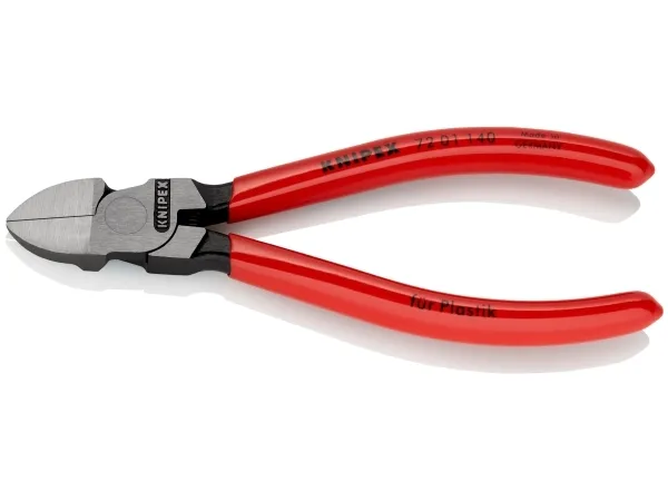 Knipex 72 01 140, Avbitartång, Kromvanadinstål, Plast, Röd, 140 mm, 125 g