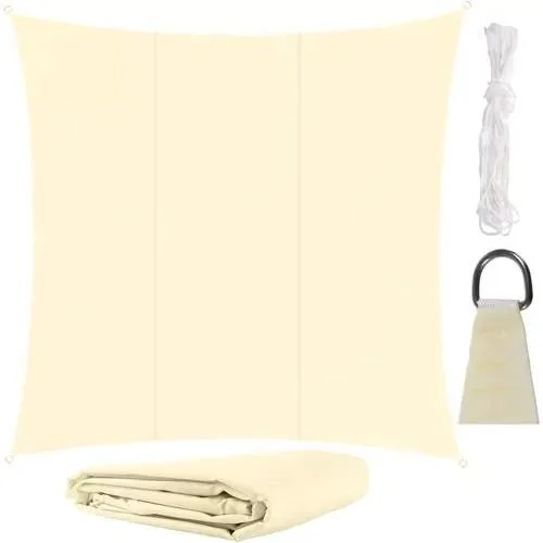 Vattentätt solsegel 3,6×3,6m UV-skydd Beige