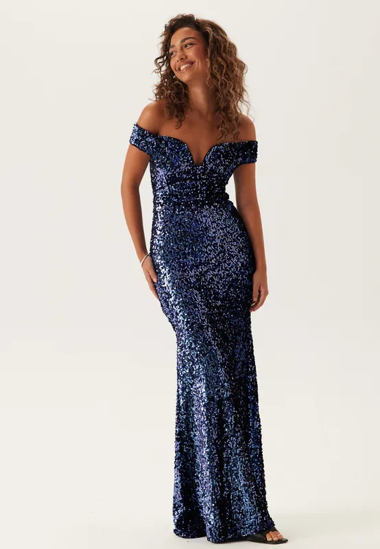 Sequin Velvet Sweetheart Maxi Dress (#0676)