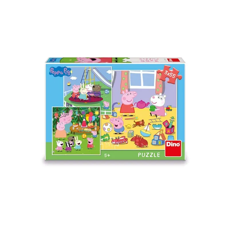 Dino Pussel – 3 i 1 Pussel – Peppa Pig on Holidays, 55 bitar