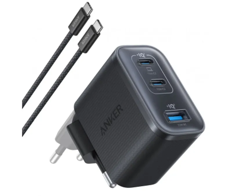 Anker Nano Charger (70W 3 Ports - Incl. Cable) - Black