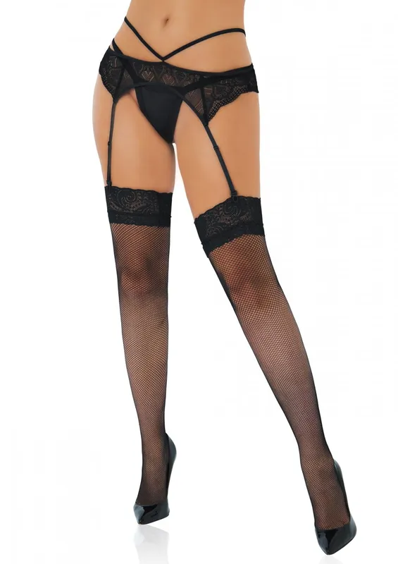 Net Stockings with Lace Top