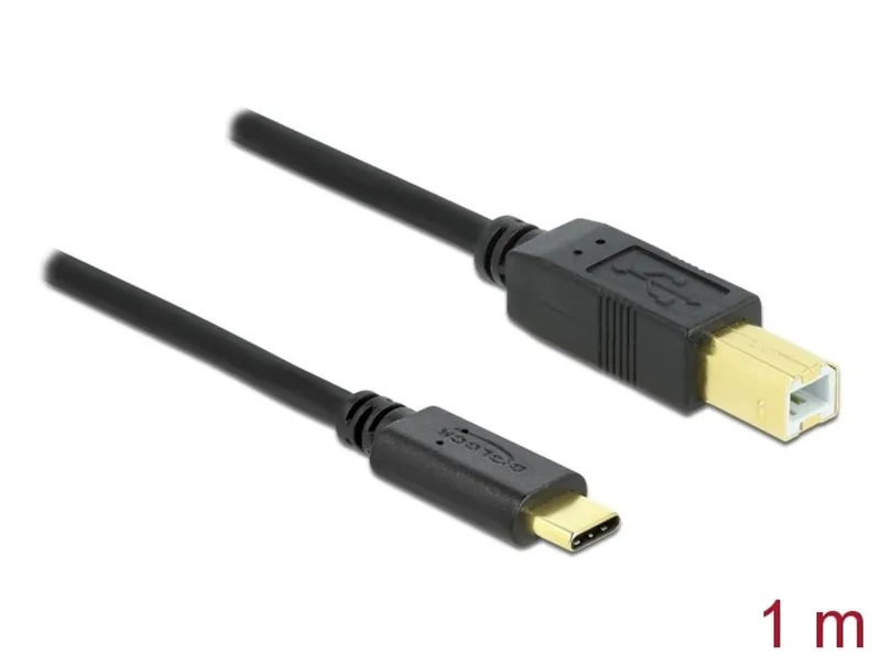 Delock USB 2.0-kabel USB-C till USB-B 1 m