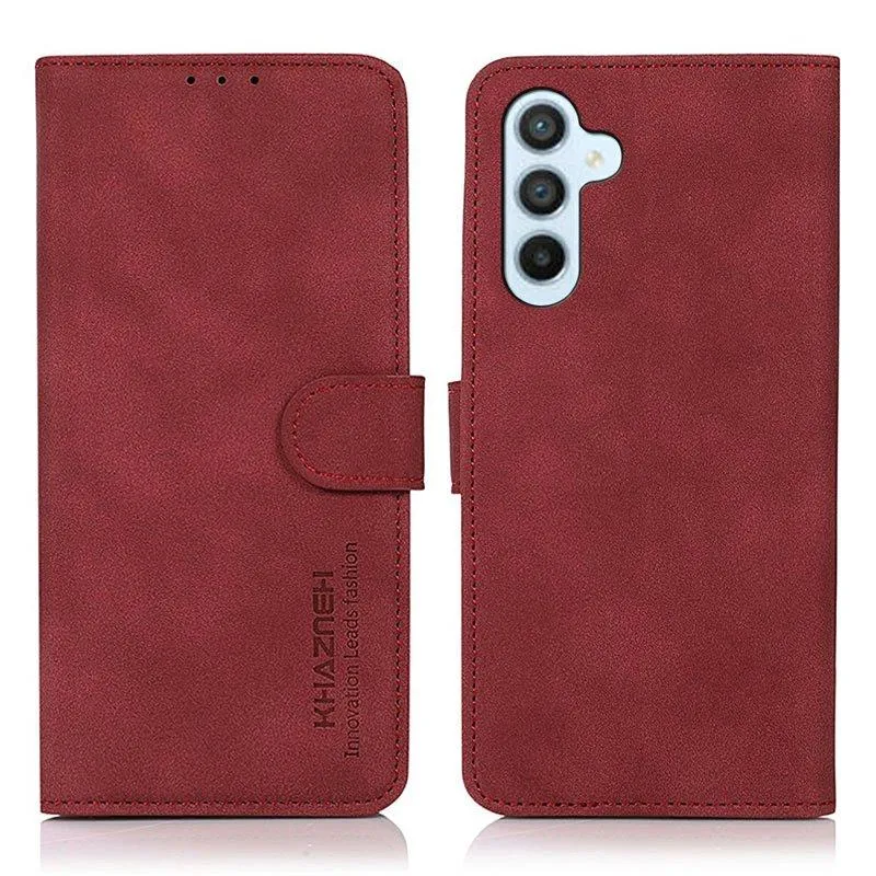 KHAZNEH Plånboksfodral för Samsung Galaxy S26 Plus Konstläder Ställ – Röd
