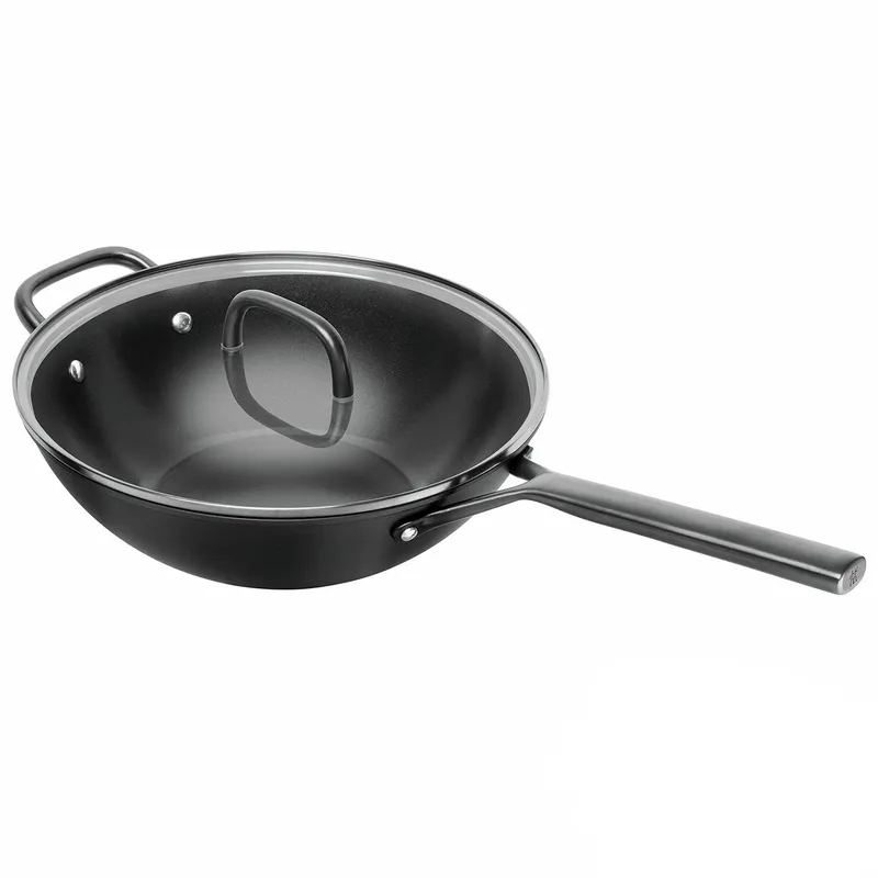 Zwilling Milano wok 30 cm med glaslock, svart