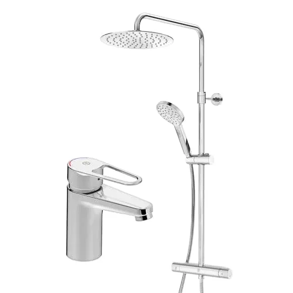 Gustavsberg Nautic GB41202399 Takduschset med tvättställsblandare, 160 c/c, krom