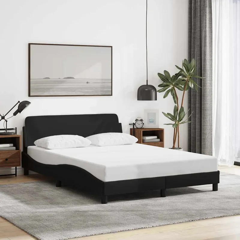 vidaXL Sängram Dover svart 120×200 cm tyg