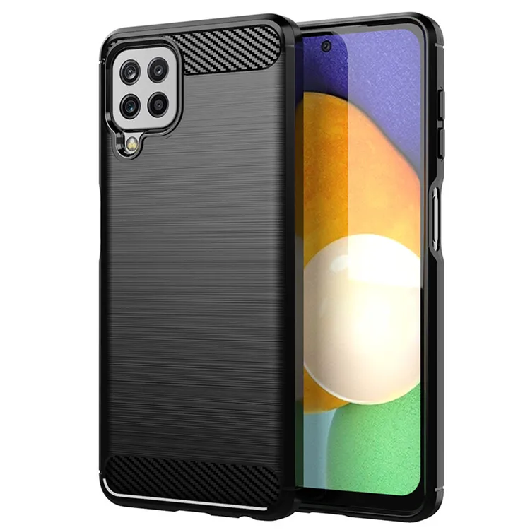 Hurtel Carbon Case Flexible Cover TPU Case for Samsung Galaxy A22 4G Black