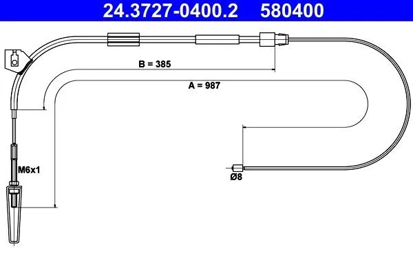 Handbromsvajer ATE 24.3727-0400.2