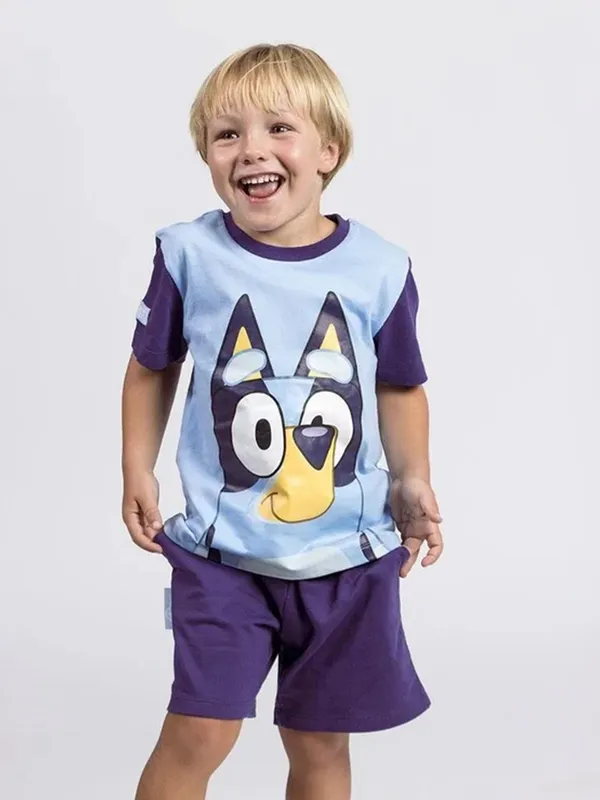 Bluey T-shirt & Shorts Set, Blå, 98-104