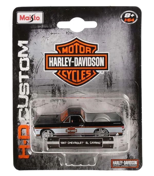 1:64 Harley Davidson - 1967 Chevrolet El Camino - Silver/Svart