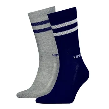 Levis Strumpor 2P Regular Cut Stripe Socks Marin/Grå Strl 43/46