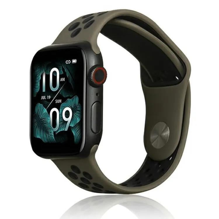 Beline Apple Watch (38/40/41mm) Armband Sport Silikon – Svart/Brun
