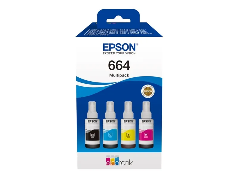 Epson EcoTank 664 / 4-Pack (Black Yellow Cyan Magenta) Ink