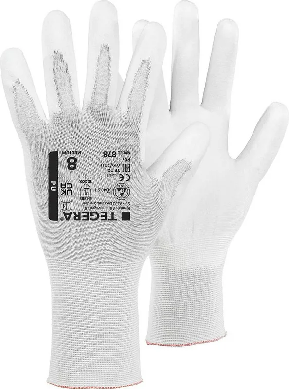 Tegera 878 Montagehandske vit 8