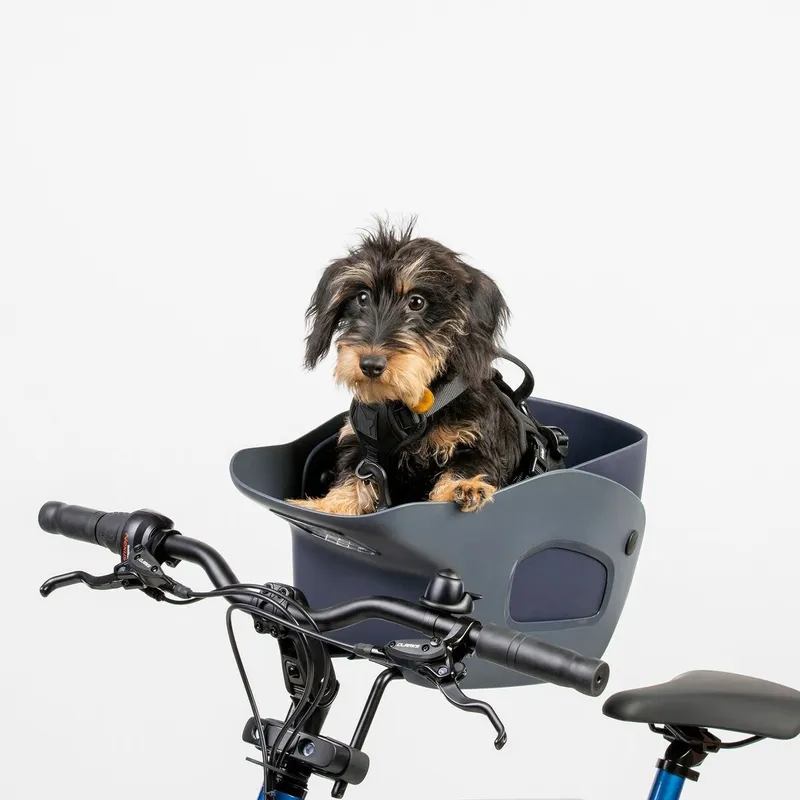 Stilren cykelkorg för Hund – Grå, S