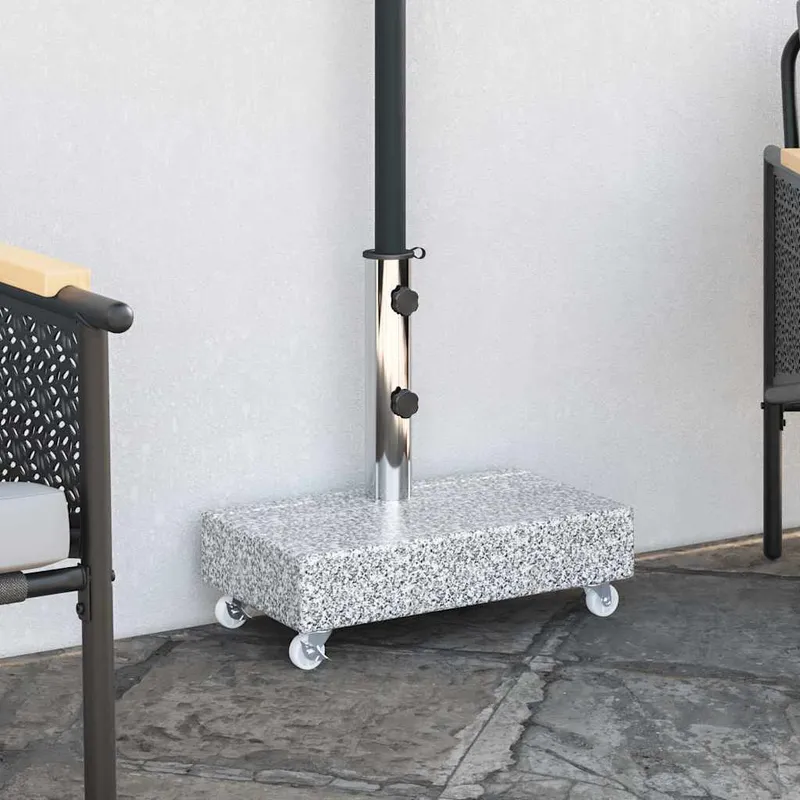 vidaXL Parasollfot ljusgrå 45x25x8,3 cm granit