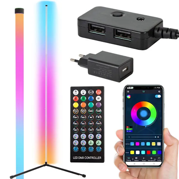 Golvlampa RGB – Hörnbelysning för sovrum