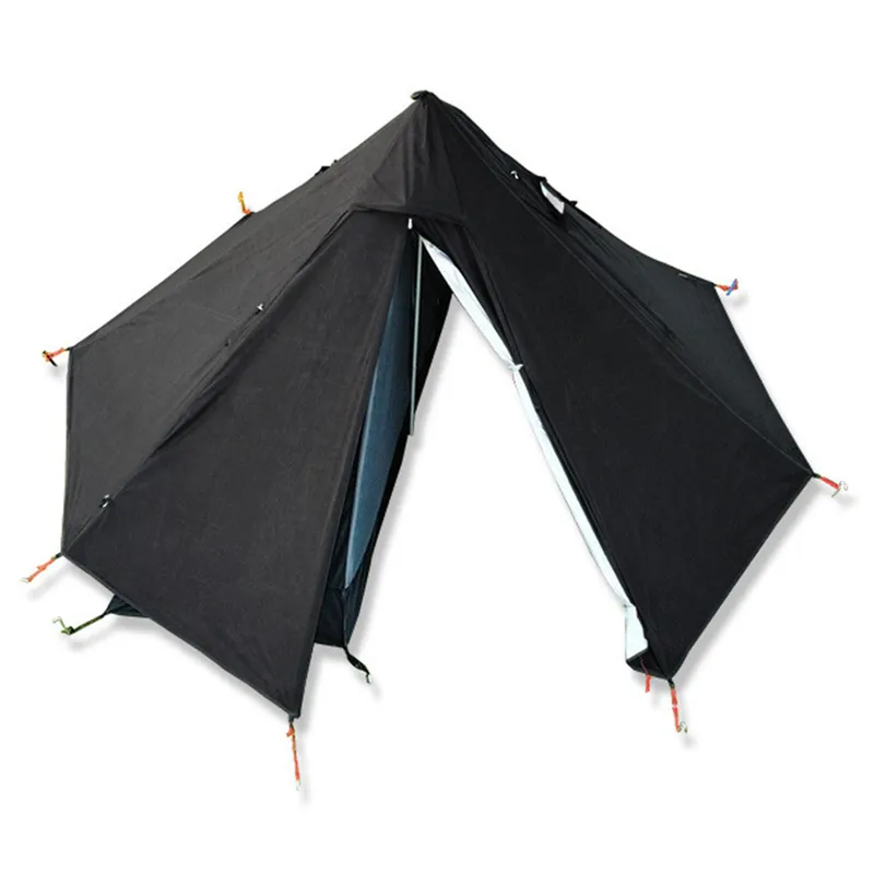 Camping tipi tält utomhus pyramid tält ensamstående Tipi Hot tält för camping vandring svart